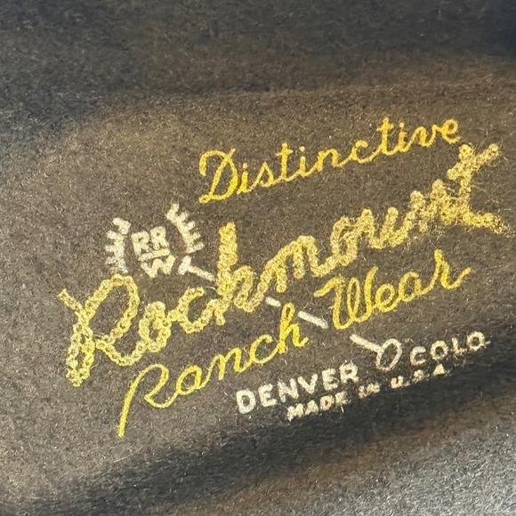 Rockmount Ranch Wear Black Wool Cowboy Hat Style 2002 Large Made USA - Picture 4 of 8